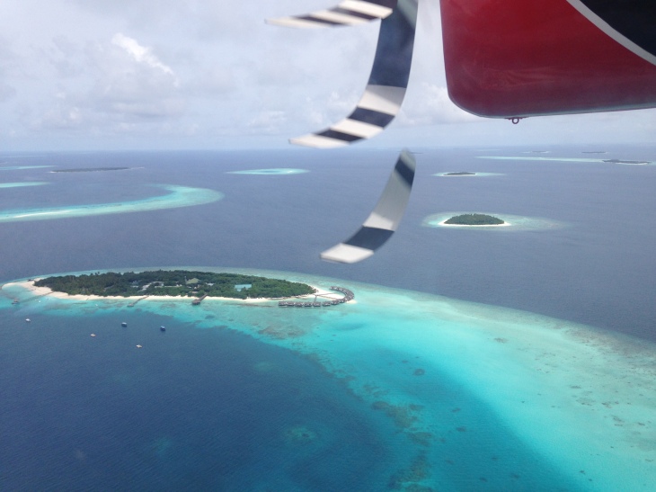 view from the seaplane Maldives
